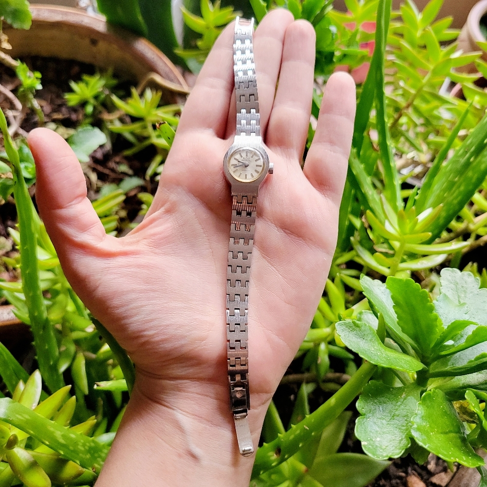 Vintage Classic Astra Jeweled Silver & Blue Watch